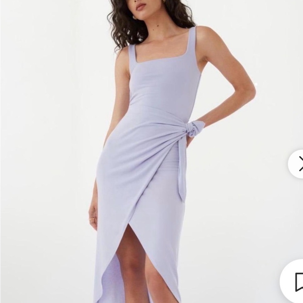 Aritzia Saturn Lilac Square-Neck Twist Midi Dress - Women NWT